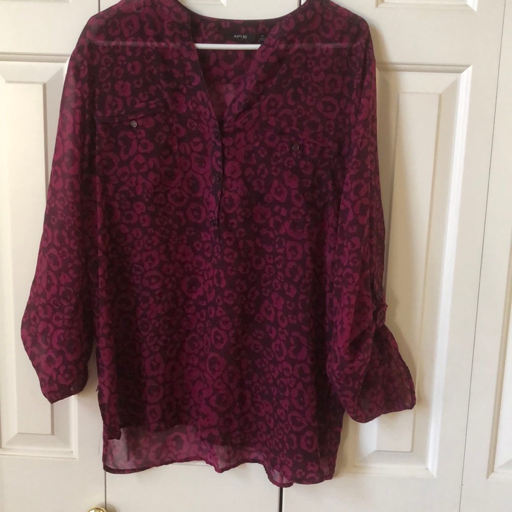 Sheer Henley-style Top